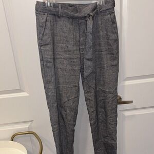 EUC LOFT Textured Gray Marisa Trousers with Matching Belt